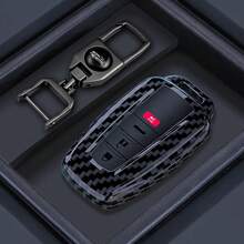 ABS碳纖維紋路配色 適用於Camry RAV4 Highlander Avalon C-HR Prius Corolla GT86 車鑰匙保護套 - A款 - 查看 4