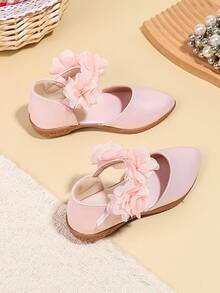 New Sweet Princess Shoes For Girls, Spring/Summer Fashion Pink Lace Flower Design Flat Shoes - Pink - View 6