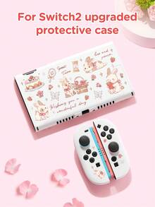 New Switch 2 (2025) Game Console Accessories, Kids Rose & Rabbit Print Pattern Switch Protective Case/Hard Transparent Glitter Shell, Compatible With Switch 2/Switch NS/Switch OLED/Lite, Suitable For Switch 2/Switch Game Console Accessories, Full Set Bundle, Storage Bag, Card-Insertable Dock, Switch Protective Case, Best Gift For Switch Players - Multicolor - View 30