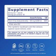 Pure Encapsulations Vitamin D3 125 Mcg (5,000 ) - Supplement To Support Bone, Joint, Breast, Heart, Colon, And Immune Health* - With Vitamin D - 120 Capsules - 60 片裝(1 包) - 查看 2