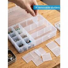 Plastic Organizer Box With Dividers Bead Organizer 15 Large Grids Tackle Box Organizer Clear Snackle Box Container - A - View 3