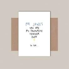 6pcs/1pc Funny Teacher Appreciation Cards Bulk, Cute Sarcastic Thank You Greeting Cards Pack With Envelopes, Minimalist End Of School Year Graduate Gift For Men Women Teachers, Mr Mrs Jones Personalized End Of School Year Teacher Gifts Card, Funny Handlettering Thank You Cards For Best English Teacher, Cute Gag Greeting Cards From Students Kids - View 18