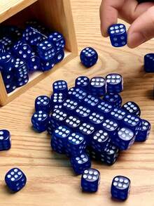 34/12 Sets Translucent Rounded Corner Six-Sided Game Dice, Suitable For Board Games, Parties, Family Games And Themed Events; Transparent Blue Dice; Party Props, Gift Fillers And Holiday Decorations - Multicolor - View 3