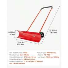 [Free Shipping] Snow Pusher Shovel With Wheels, 37.8 In Wheeled Snowplow Shovel With Bi-Directional Angled Blade & 90° Adjustable Handle, Durable Plastic Winter Shovels, Portable Snow Removal Tool For Driveway-XY111996 - Default0 - View 8