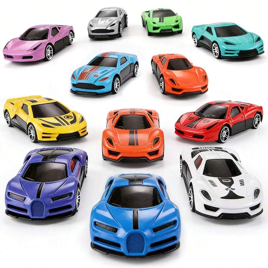 迷你合金壓鑄賽車玩具套組,合金跑車模型,兒童男孩玩具車,生日禮物與派對小禮 - 彩色 - 查看 1