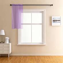 2pcs/Set - Translucent Sheer Curtains, Lightweight And Soft, Excellent Drape, Rod Pocket Design, Easy Installation/Light Filtering Sheer Curtains/Suitable For Living Room/Bedroom Curtains/Decorative Curtains, - Lilac Purple - View 17