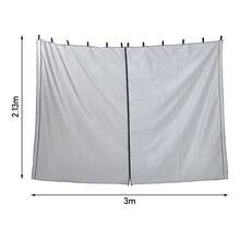 LIVINGANDHOME Gazebo Sidewall, Canopy Curtain, Privacy Panel, 420D PU Fabric Windproof Sun Protection, Zipper Design With Cloth Rings Easy Installation For Outdoor Garden Patio, Light Grey - 淺灰色 3m W x 2.13m H - 查看 10