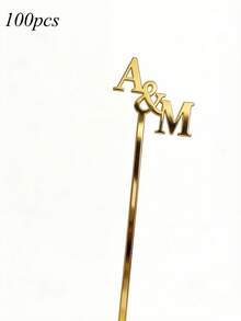 Acrylic Personalized Wedding Stir Sticks - Wedding Party Decor, Daily Home Use, Wedding Stir Sticks (Gold) - Multicolor - View 13
