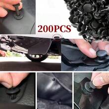 200pcs Car Fastener Clip Set, 6 Common Styles, Comprehensive Size Range, Fits Multiple Vehicle Locations, Suitable For Car Repair, Parts Replacement And Component Fixing, Durable And Stable Installation, Essential Practical Accessory For Automotive Maintenance - 200pcs Mixed Car Fasteners - View 12