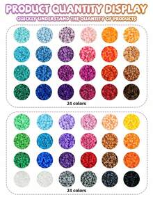 144/120/96/48色 33,600顆 2.6mm DIY Perler 拼珠套組，幫助培養專注力，完整珠飾工具組含收納盒、插板、熨燙紙與鑷子，手工像素藝術 DIY 3D 拼圖，理想居家手工活動，適合生日、畢業、情人節、萬聖節、派對等場合作為禮物 - 多色 - 查看 6