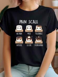 Funny Nurse T-Shirt With Pain Scale - 黑色 - 查看 1