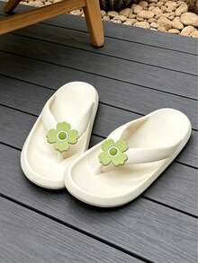 Minimalist Style Soft-Soled Sandals With Thick Soles For Height Increase Without Being Bulky. They Are Versatile For Both Home Wear And Outdoor Use, Giving Your Feet A Cloud-Like Wrapping Feeling. - White - View 2