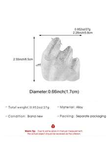 1pc Spring/Summer Classic Pleated Hip-Hop Knuckle Ring, Exquisite Jewelry Accessory, Suitable For All Seasons, Holidays, Weddings, Banquets, Parties And Commuting - Silver - View 5