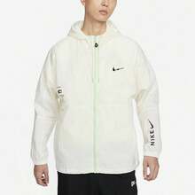 Nike Sportswear 拼色連帽百搭輕便防風網眼拉鍊長袖外套外套男款米白色 - 米白色 - View 4