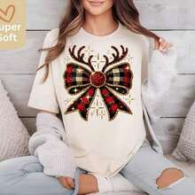 Camiseta de peluquero CH Ristmas, regalo divertido para estilista, camiseta de fiesta CH Ristmas de salón, camiseta retro de Santa, regalo lindo de Navidad de salón S220G, camiseta de algodón 100% de peso pesado. Con patrón de impresión de mariposa, adecuada para niñas y mujeres, camiseta inspiradora de cuello redondo corto, estilo estético lindo Y2K, adecuada para uso al aire libre, familiar, laboral o de calle, camiseta casual suelta diaria-lilys-lilys QGW7 - Blanco - Ver 1