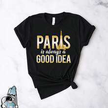 Paris Is Alwa A Good Idea Shirt, Paris Shir, France Shir, Paris Gif, Paris Travel Shir, France Souvenir Shir - 黑色 - 查看 1