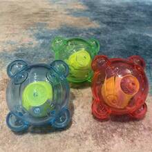 1pc Blue Green Pink Transparent High Elastic Dog Toy Ball With Built-In Tennis Ball Squeaker, Durable Bite-Resistant Interactive Pet Play Toy - Multicolor - View 7