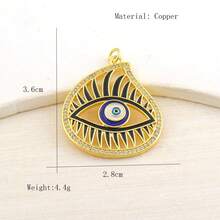 1 pieza colgante premium de cobre con microincrustación de circonita, estilo nuevo personalizado hip-hop, sobre con ojo malvado, serie negra, accesorio versátil hecho a mano para pulsera, collar, bolso y pendientes DIY - Multicolor - View 17
