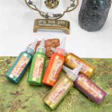 6件/組 珍珠虹彩墨水、閃光亮粉顏料壓克力漆，適用於中國書法、壓克力流體藝術與塗鴉繪畫，藝術家專業美術用品 - 套裝 - 查看 11