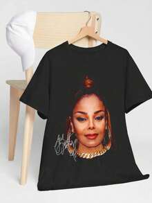 Camiseta Local -69 Jackson Rhythm Nation Pleasure Principle Pop de los 80s RB de los 90s Jackson - Negro - Ver 1
