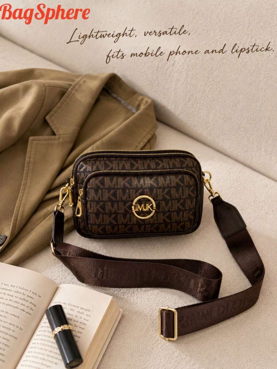 2026 New Classic Versatile Solid Color PU Waterproof Rhombus Design Retro Fashionable Metal Animal Logo Decor Shoulder Bag Square Bag With Letter Pattern Luxury Designer Bag Designer Bag For Women Cruise Essential Travel Essential - Coffee - View 1