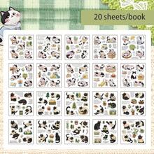 20 Hojas/Bolsa Libro de Pegatinas, Serie de Historias de Gatos Tejidos, Libro de Pegatinas PET con Tema de Gatos Bordados Realistas, Suministros para Scrapbook, Accesorios para Cuadernos, Utilizado para Decorar Tarjetas, Marcos de Fotos, Computadoras, Fundas de Teléfono, Botellas de Agua, Diarios de Recortes, Estuches de Lápices, Maletas, Pegatinas de Decoración de Escritorio - etiqueta engomada - Ver 16