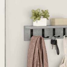 Appendiabiti a muro Grigio cemento 40 x 10,5 x 10,5 cm - Grigio - Visualizzare 4