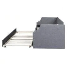 90 X 200(190) DAY Beds, Upholstered Single Daybed With Rollaway Bed - Grey - View 11