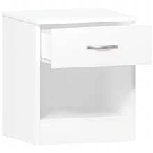 Home Discount Vida Designs Riano 1 Drawer Bedside Chest Cabinet Table Nightstand Coffee Sock Drawers Storage Organisation Display - White - White - View 10