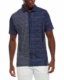Ben Sherman Mélange Stripe Colorblock Tech Jersey Polo Shirt - Hải quân - Xem 2