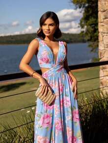 Long Wrap Dress For Graduation And Wedding Bridesmaids. Luxury Dresses. - 寧靜印花 - 查看 3