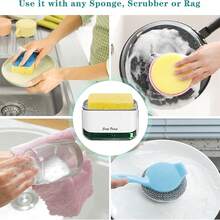 1pc 2-In-1 Soap Dispenser With Sponge Holder, Press-Type Sink Dispenser - Multicolor - View 9