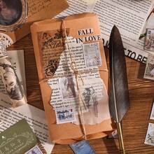 4pcs Vintage Postage Stamp Series Sticker Pack, Artistic Decorative Stickers For Scrapbooking, Planner, Journaling, DIY Arts And Crafts - 4 Sheets - View 11