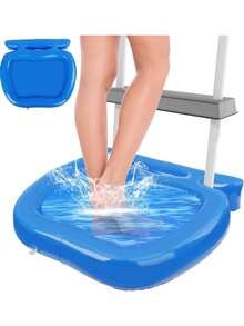1pc Blue Portable Foldable Swimming Pool Cleaning Basin, Essential Maintenance For Above Ground Pools. Suitable For Garden Layout, Fan Accessories, Soft Rubber Decor, Holiday Essentials And Fashion Room Decor. - Multicolor - View 10