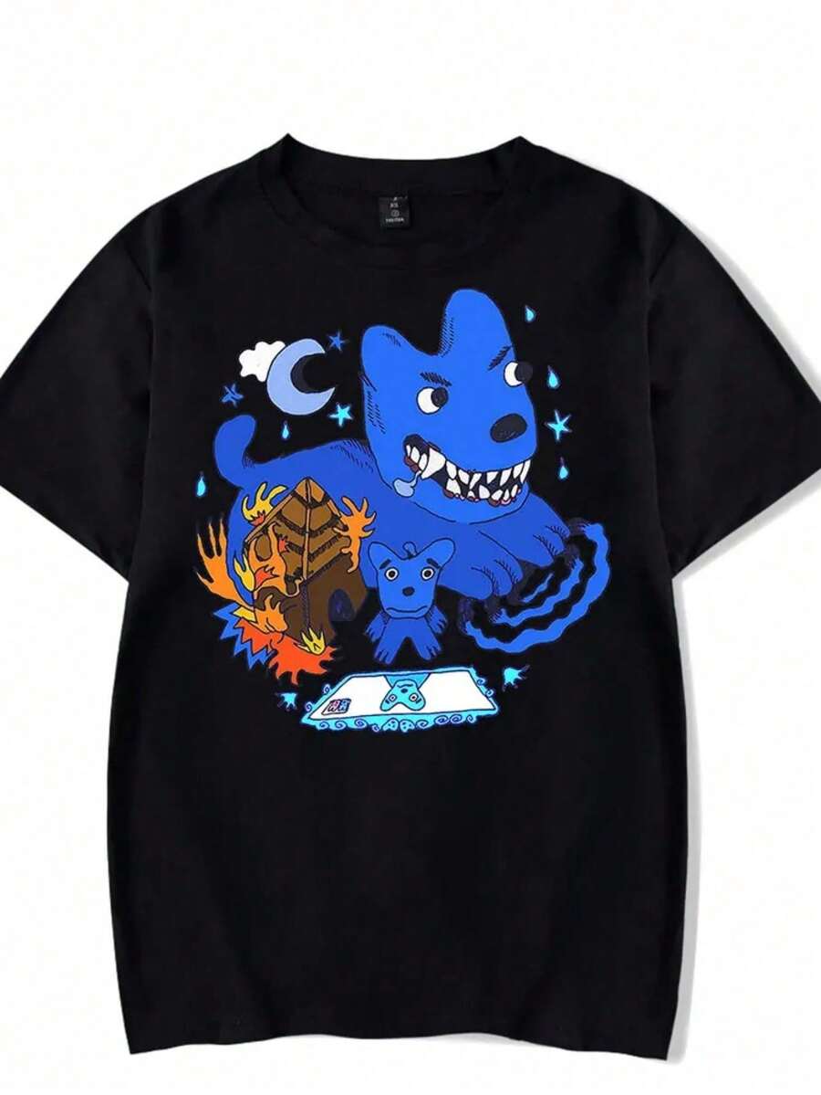 2026 Summer New Arrival [100% Cotton] Men's Queens Of The Stone Age Band T-Shirt, Vintage American Rock Music Cotton Tees, Printed Summer Tees, Oversized Tees. Loose, Casual, Fashionable, Suitable For Commuting, Daily Wear - 黑色 29 - 查看 1
