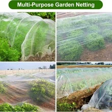1pc 53.8-269sqft 60 Mesh Nylon Plastic Bird & Insect Proof Mist Netting, Garden Protection Net, Greenhouse Vegetable Insect Net - White Insect Netting - View 3