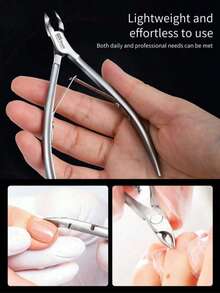 Stainless Steel Cuticle Nipper For Back To School | Ultra-Sharp Dead Skin & Ingrown Toenail Trimmer For Teens & Students | Professional Manicure Pedicure Tool For Easy School Day Nail Care - Silver - View 4