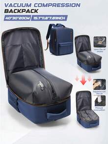 Mochila de viaje unisex de gran capacidad con compresión al vacío, bolso de hombro, bolsa de almacenamiento multifuncional con compresión al vacío, mochila práctica de gran almacenamiento casual & de negocios para estudiantes, múltiples compartimentos y bolsillos para un almacenamiento clasificado y ordenado. - Multicolor - Ver 11