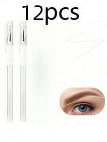 1/3/6/8/12pcs White Eyebrow Tattoo Pens, Skin Marker Pens, Permanent Makeup Tattoo Positioning Tools, Eyebrow Drawing Tools, Halloween Makeup, Tattoo, Christmas Gift, Makeup Tools, Women's Gift - White - View 13