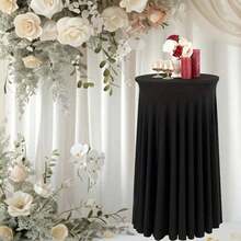Spandex Cocktail Table Cloth, Elastic Fitted High-Top Table Cover, Wrinkle-Resistant Stretch Round Bar Table Cover, Suitable For Weddings, Parties And Events, Durable Washable Fabric, Multiple Colors Available, Create Elegant Decor - Multicolor - View 7