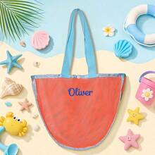 Personalized Solid Color Mesh Tote Bag, Breathable Net Beach Handbag, Mesh Conch Collection Bag, Lightweight Summer Travel Tote, Pool Beach Carry Bag - Multicolor - View 16