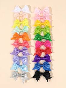 20pcs Colorful Ribbon Hair Bows For Girls Y2k Style Alligator Clips Glossy Mini Hair Clips Light/Dark Color Barrettes Simple Plain Hairpins School Student Daily Headwear Delicate Gift Teens Hair Accessories(Product Without Card) - Multicolor - View 4