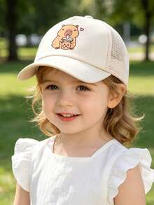 1 Buah Topi Baseball Balita, Motif Capybara Minum Teh Boba, Bagian Belakang Jaring, Topi Matahari Bernapas, Topi Trucker yang Dapat Diatur untuk Anak Laki-laki dan Perempuan, Aktivitas Luar Ruangan Musim Panas - 1PC - View 2