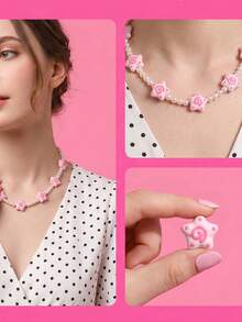 5 piezas/paquete de cuentas de acrílico con orificio , estrella de mar lacada de dibujos animados, perforadas, con graffiti de estrella, para hacer pulseras, collares y materiales de joyería DIY - Estrella - Ver 10