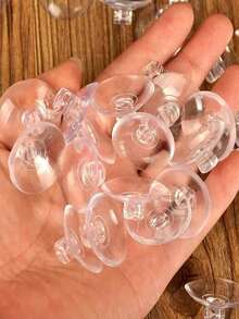 5pcs Clear PVC Suction Cups With Strong Adhesive Grip, Multipurpose Bathroom Wall Hooks Organizers For Car Windshield, Kitchen, Home Storage And Decoration - Clear - View 3