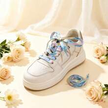 1 Pair 120CM Fashion Colorful Camouflage Shoelaces/Suitable For White Shoes/Casual Shoes/Skate Shoes/Versatile Lace-Up Shoe Accessories, Only Shoelaces Sold, Shoes Not Included - Color Tie-dyeing - View 6