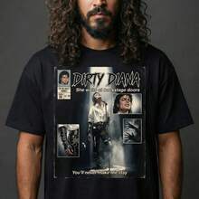 Dirty Diana T-shirt, Bad Era Rock T-shirt, Passar Både Män Och Kvinnor, Lös Passform Unisex Grafisk T-shirt, Jackson Grafisk T-shirt, Tee, Jackson T-shirt Unisex Klassisk S King Of Pops T-shirt, Herr T-shirt, Pullover T-shirt, 100% Bomulls T-shirt, Perfekt Present För Män Och Kvinnor, Grafisk Tee, Kortärmad T-shirt, Grafiska Sommartoppar, Casual Lös Tee - Svart - Visa 1