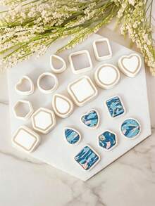 Cetakan Tanah Liat Berbentuk Geometris, Cetakan Tanah Liat Polimer yang Cocok untuk Anting-Anting Bingkai Berlapis, Sempurna untuk Perhiasan Gaya Minimalis, Modern, dan Boho, Menambah Kedalaman dan Dimensi pada Kerajinan Tangan - geometri - View 3