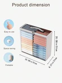 1pc Transparent Front-Flip Foldable Clothes Storage Box, Large Capacity Zipper Handle Organizer Bin, Odorless, Waterproof, Space-Saving, Suitable For Wardrobe, Bedroom And Dorm - Clear - View 10