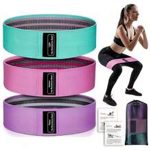 3 Set Resistance Bands For Working Out, Fabric Exercise Bands For Legs And Butt, Workout Bands For Women And Men, Booty Band For Yoga Starter Set, Pilates, Rehab, Fitness And Home Workout - 3 Set - View 9